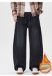 Fleece Silk Casual Pants Men's Pleated Imitation Jeans Men's Fleece Pants Men's Pants Men's_mkmklike.com