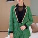 Women's Clothing retro suit suit style elegant fashionable slimming suit jacket tweed mid-length_mkmklike.com