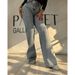 Women's Clothing Glam Rhinestone-Embellished High Waist Flare Jeans – Bodycon Stretch Denim Pants With Sparkle Details For Women, Y2K Streetwear_mkmklike.com