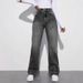 Women's High Waist Wide Leg Jeans - Soft Washed Denim Pants For Casual Comfort (Light Blue, Black) - Sizes S-2XL_mkmklike.com