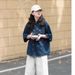 Chicco Chicco Spring New Vintage Blue Denim Women's Top Commuting Casual Shirt_mkmklike.com