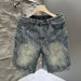 Men's Trendy Washed Jacquard Denim Shorts High Street Style Summer Loose Fit American Retro Cool Five Point Pants_mkmklike.com