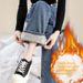 Fleece-Lined Thickened Wide-Leg Jeans 2024 Autumn Winter New Casual Loose High-Waisted Slimming Straight-Leg Long Pants_mkmklike.com