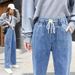 Women's Wide-Leg Jeans, New Spring Autumn Style, Elastic Waist, Loose Fit, Casual Straight Pants For And Junior High_mkmklike.com