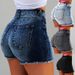 Women's Clothing Women's Denim Stretch Shorts Stretch Tassel Ripped High Waist Hot Pants For Women Cow_mkmklike.com