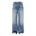 Men's Clothing Straight Leg Loose Wash Stitched Jeans Classic Straight Leg Washed Denim Jeans - Light Blue Vintage Distressed Casual Comfort Fit_mkmklike.com