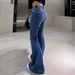Women's Clothing Spring and Summer Women's Jeans Bell bottom Pants Ripped Slim Fit High Waist Jeans Women_mkmklike.com