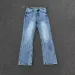 Men's Clothing Men's Ice Blue Ripple Wash Jeans - Straight Leg Retro Denim Pants (Vintage Slub Texture)_mkmklike.com