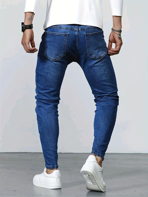 Skinny Ripped Jeans For Women & Men – Distressed High-Waisted Stretch Denim Pants (Sizes 30-38)_mkmklike.com
