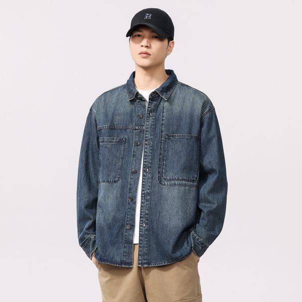 American Casual Long Sleeved Denim Spring And Summer 2025 New Item, Lyocell Thin Shirt For Men's Outerwear_mkmklike.com