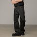 2025 American Retro Original Denim Selvedge Jeans Men's Black Loose Straight A Line Wide Leg Long Pants Summer New Style_mkmklike.com