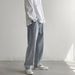 Men's Retro Style Straight Leg Jeans Loose Fit American High Street Summer Casual Trousers_mkmklike.com