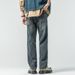 Men's Jeans Harlan Straight Loose Trousers Splicing Labeling Pleats Trendy Brand Know Clothes Decoration_mkmklike.com