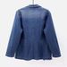 New spring and autumn denim jacket for women, slim fit, suit collar, solid color cardigan, one button top, trendy_mkmklike.com