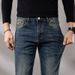 Guangzhou Xintang Jeans Men's Light Luxury Korean Version Thick Elastic Slim Fit Washed Blue Old Buddha Original Label_mkmklike.com