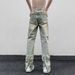 Nordmann Men's Flared Jeans Autumn Winter Vintage Washed Straight Trendy American Style Versatile Cool Split Casual Pants_mkmklike.com