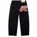 Retro Trendy Jeans Women's Casual Trousers Harajuku Cherry Blossom Embroidery Millennium Fashion_mkmklike.com