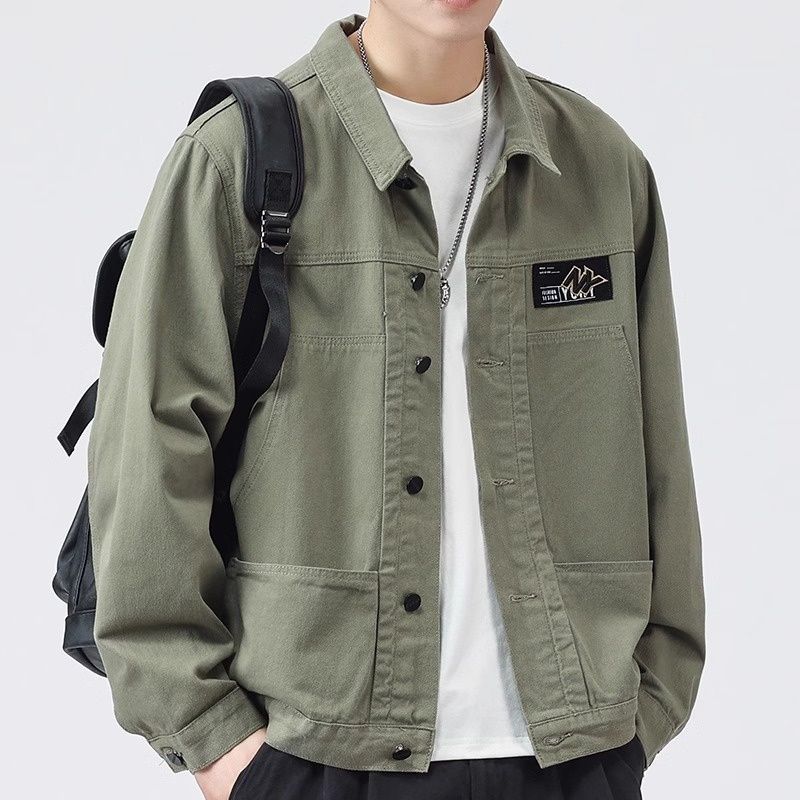 Loom Italian Denim Men 2025 Loose Workwear Jacket Spring Autumn Style Middle-aged Men's Top_mkmklike.com