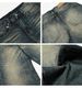 Unisex Deep Sea Blue A-Line Loose Straight Leg Jeans 14 Oz Versatile Casual Commuter Trousers Whiskers And Honeycomb Design_mkmklike.com