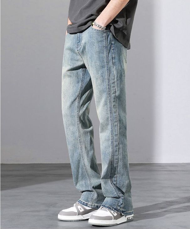 Men's Spring/Autumn New Style Jeans, High Street Retro Slim Fit Straight Leg Pants_mkmklike.com