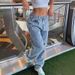 European and American foreign trade cross border supply casual retro loose denim trousers for women_mkmklike.com