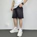 Fashion Casual Summer Light Blue Distressed Men's Denim Shorts Smart Straight Leg Loosen Male High Street Niche Design Tide Shorts_mkmklike.com