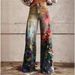 Women's clothing large size women's casual pants thin wide-leg pants trousers_mkmklike.com
