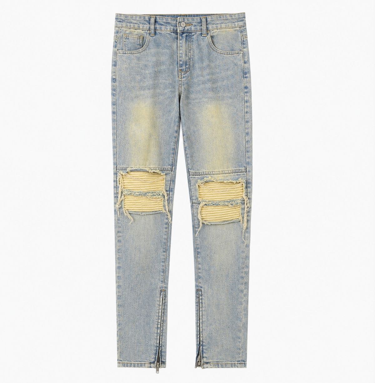 Dark Rock Hip-hop Style Men's Oversize Straight Jeans Loose Fit Letter Star Print Pencil Pants_mkmklike.com