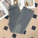 Blue Semi Elastic Waist Monkey Jeans High Street Washed And Distressed Casual Trousers Straight Leg for Men_mkmklike.com