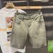 Men's Retro Military Green Jeans Loose Straight Leg Mid-Length Shorts Plus Size Five-Point Pockets Summer Trendy Denim_mkmklike.com