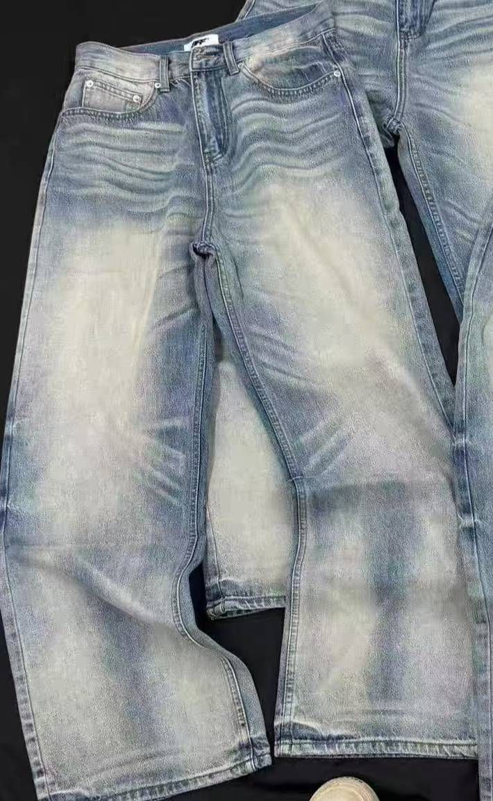 Men's Clothing Streetwear Ripped Jeans For Men – Graffiti Print | Slim Fit | Stretch Denim | Patchwork Detail | Sizes 28-36 | SKU163_mkmklike.com