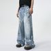 Men's Clothing | 2025 Summer New Products American Street Graffiti Fun Straight Leg Mopping Jeans Trend_mkmklike.com
