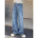 Men's High-Waisted Wide Leg Jeans – Oversized Straight Cut With Dragging Hem Multi-Pocket Utility_mkmklike.com