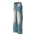 New American Style Washed Vintage Cat Whiskers Jeans For Men Summer Loose Slimming Flared Straight Long Pants_mkmklike.com