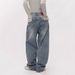 Autumn And Winter American Retro Rhinestone Jeans, Spicy Girl Style, Loose Straight-leg Jeans For Women, High Street_mkmklike.com
