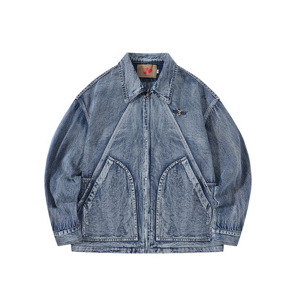 Beijie Wear American Trendy Brand 2025 Spring New Heavy Industry Washed Cowboy Men's Embroidered Work Jacket_mkmklike.com