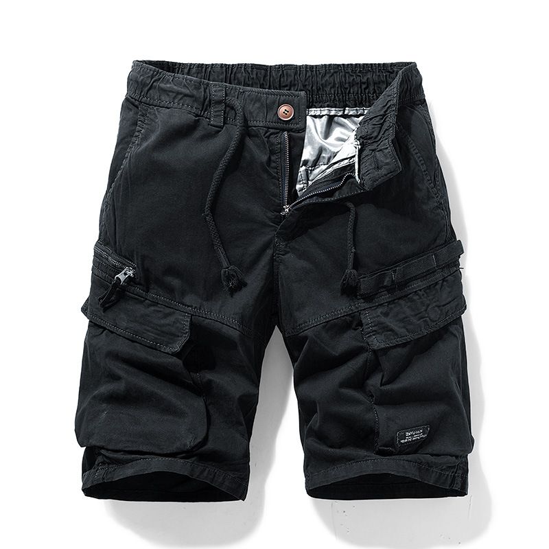Men's Clothing Men's Summer New Zipper Multi Pocket Trendy Retro Workwear Shorts_mkmklike.com