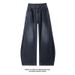 Men's Curved Knife Jeans Plus Size Autumn Winter American Style Trendy Brand Cool Straight Loose Draped Wide Leg_mkmklike.com