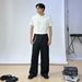 Men's Retro Beaded Chain High Street Loose Wide Leg Jeans Straight Leg Distressed Slightly Flared Trendy Long Pants Floor Length_mkmklike.com