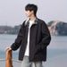 Vintage Plaid Patchwork Jacket For Men, Spring And Autumn Retro Design, Hoodless Top, American Style Turn-down Collar_mkmklike.com