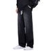 Men's Black Straight Leg Jeans - Classic American Style Casual Pants For Everyday Wear (Available In Regular & Fleece-Lined Options)_mkmklike.com
