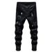Men's Clothing Ripped Patch Jeans Spring And Autumn New Trendy Brand Black High Street Versatile Slim Fit Skinny Casual Trousers_mkmklike.com