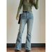 ELLE Louvre Autum New Korea Style Fashioable Retro Flared Wide-Leg Jeas Slim Fit Tall Slimmig Casual Log Pats For_mkmklike.com