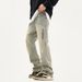 Nordmann American Retro Mud Yellow Jeans For Men Loose Straight Casual Autumn Winter Style Cool Trendy Workwear Long Pants_mkmklike.com