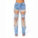 Women's Clothing Hole Heavy Beaded Beaded Stretch Jeans Trousers Women Jacket Two Piece Set_mkmklike.com