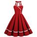 Women's Clothing retro patchwork waist big swing 50S dress tutu skirt _mkmklike.com
