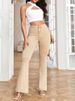 Ultra-Stretchy High Waist Flare Jeans For Women - Butt-Lifting Bootcut Denim Pants In 15 Colors (Mid Blue/Black/Olive Green & More)_mkmklike.com
