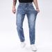 Men's Embroidered Jeans Can Be Worn All Year Round, Versatile Elastic Denim Shorts, Fashionable Slim Fit And Slimming, Heavy-duty Light Colored Pants_mkmklike.com