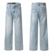 Vintage Blue Relaxed Fit Straight Leg Jeans For Men & Women – Comfortable Retro Denim Pants With Classic Wash_mkmklike.com