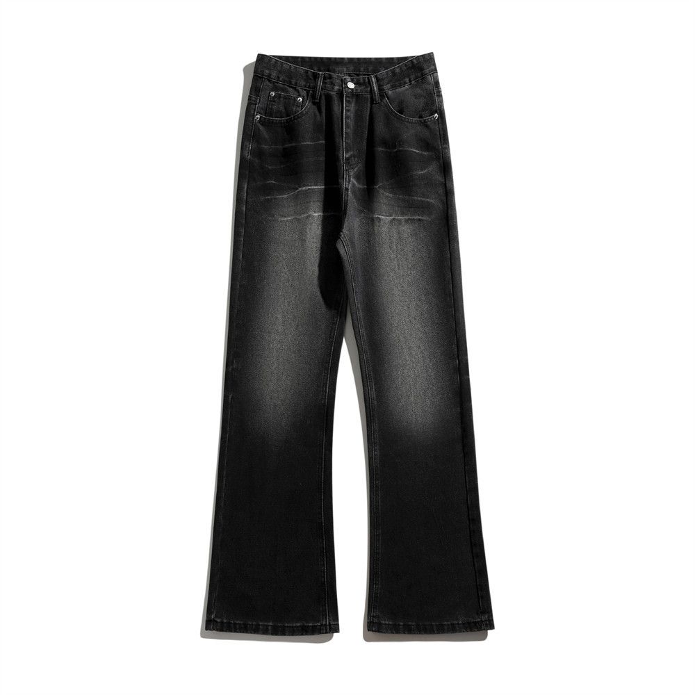 American Style Loose Casual Vintage Washed Trendy Punk Men's Gradient Faded Straight Long Jeans_mkmklike.com